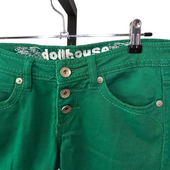 Dollhouse Green Crop Jeans Size 5 - Picture 6 of 6